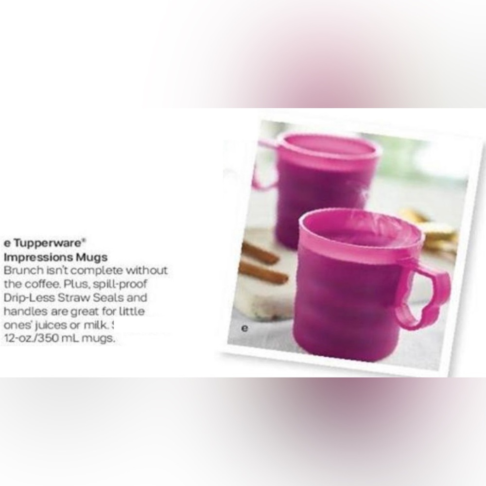 Tupperware Impressions Mugs 2pc Set with Seals